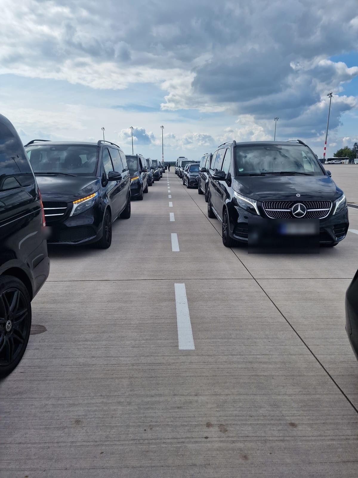 Class One V-Class fleet lined up for airport pickups