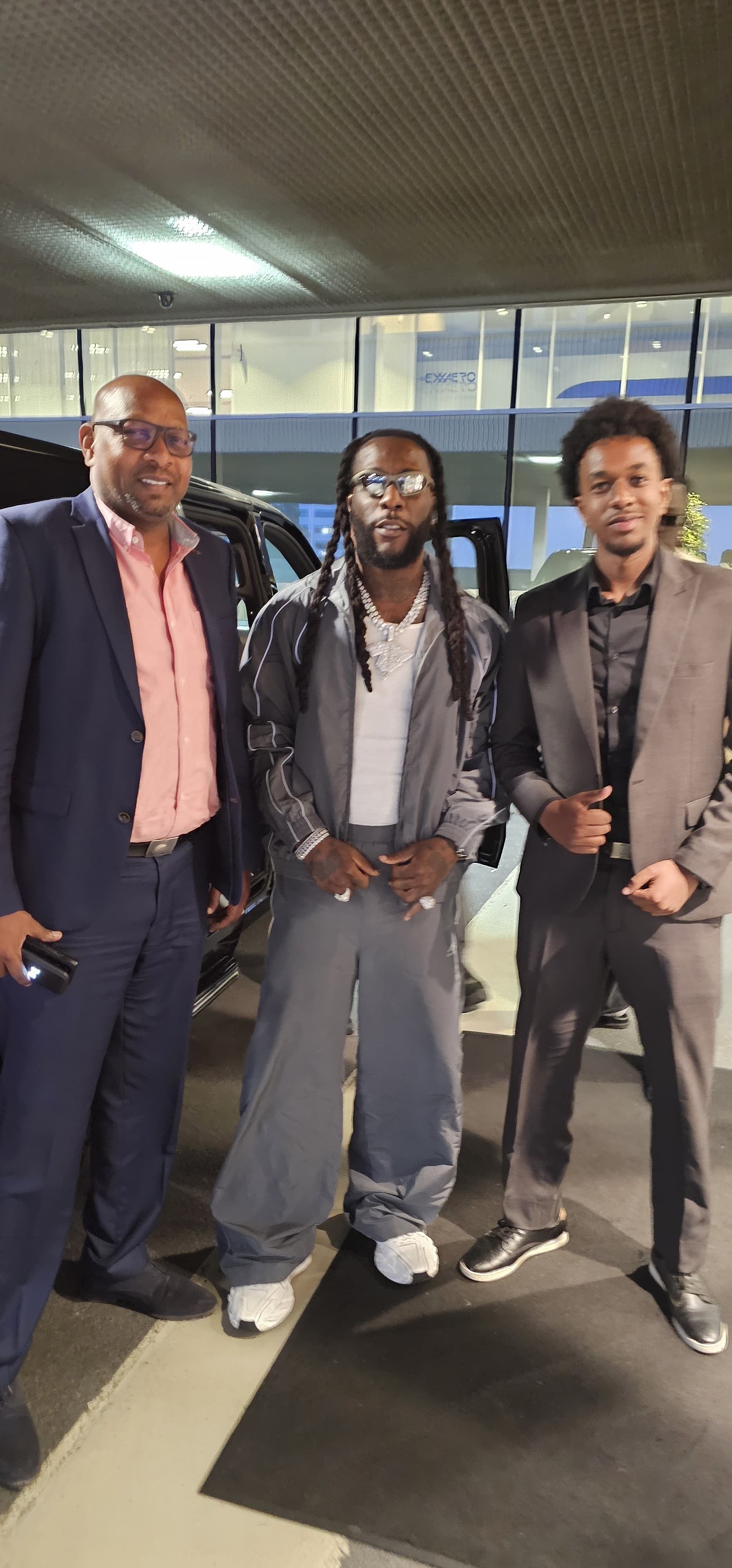 VIP arrival — guests with their chauffeur-driven V-Class in the venue car park